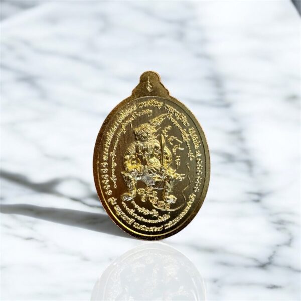 Phraya Pali Luang Pu Maha Sila Amulet 2024 - Brass with Red Enamel Paint - Image 2